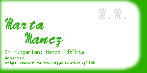 marta mancz business card